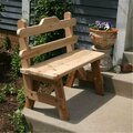 Creekvine Designs 6 ft. Cedar Tab Back Bench WRF6TBGBCVD